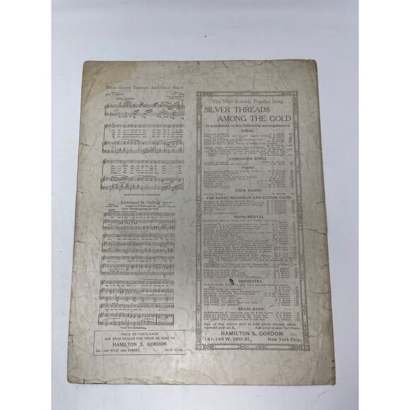 1901 Silver Threads Among The Gold Sheet Music HP Danks Eben Rexford - Picture 2 of 9